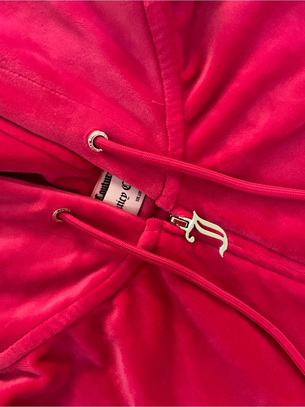 Juicy Couture Pink Velour Tracksuit Set - Rhinestone Gothic Back Logo - Size 1X - Picture 8 of 16
